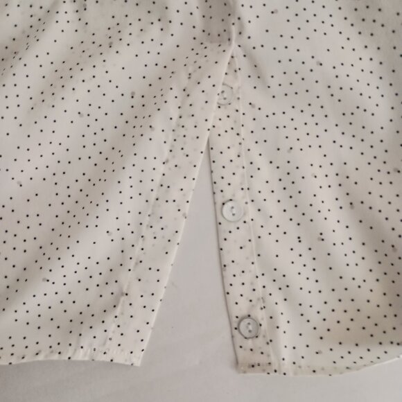 Rag and Bone Silk White with Black Gray Dots Off-Shoulder Shirt Woman’s Size XS - Picture 6 of 15